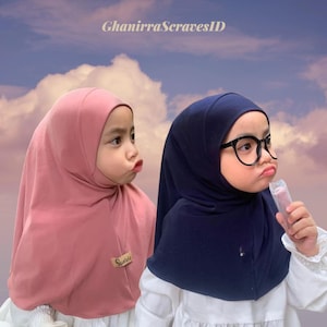 Hijab in jersey per bambini istantaneo – Sciarpa da preghiera morbida e indossabile per bambine (1-12 anni)
