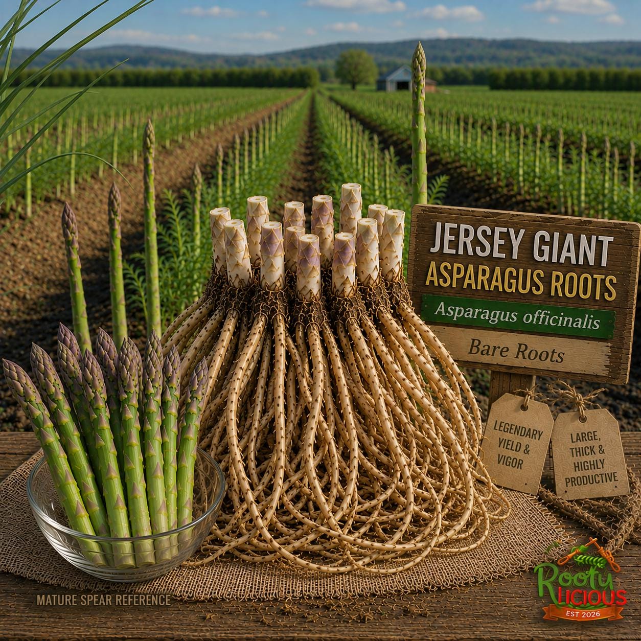 Jersey Giant Asparagus - Asparagus Officinalis - 2-year Old Live Crowns -  High-yielding Perennial - Etsy