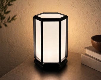 Hexagon Desk Lamp, Minimalist Modern Nightstand Lamp, Dimmable LED Ambient Light, Bedside Table Lamp