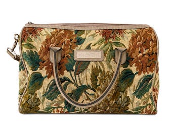 Diane Von Furstenberg Vintage Floral Tapestry Carpet Tote Bag Carry On Luggage