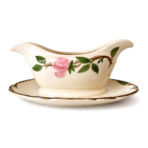Fransciscan Desert Rose Sauce Boat With Attached Underplate Vintage 1953-58, USA