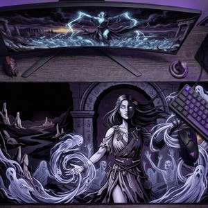 Alfombrilla de escritorio Melinoe, alfombrilla de ratón de la mitología de la Diosa de los Fantasmas, neopreno XL, fantasía oscura