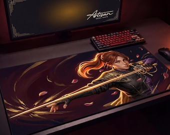Maelle Clair Obscure Expedition 33  Desk Mat, Gaming Mousepad, XL Neoprene Dark Fantasy