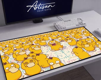 Psyduck Desk Mat, Cute Gaming Mousepad XL Neoprene, Funny Anime Gift for Her