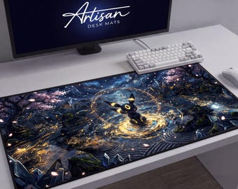 Umbreon XL Desk Mat, Dark Cat Neoprene Gaming Mousepad