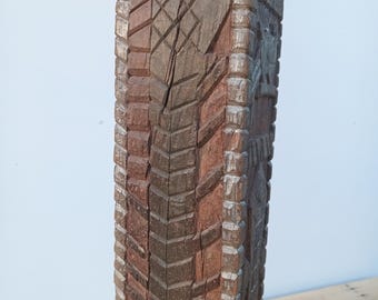 Teak Wood Decorative Pole Hand Carved Post Column Garden Decor