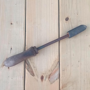 14" Antique Soldering Iron with Wooden Handle and Tinned Copper Tip
