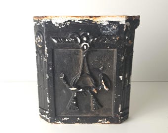 Antique Cast Iron Mailbox Side Panel with Postal Emblem