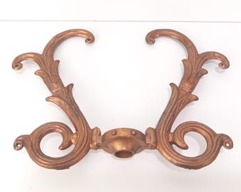 Victorian Style Gilded Lamp Ornament in a Harp or Coat Hook Shape