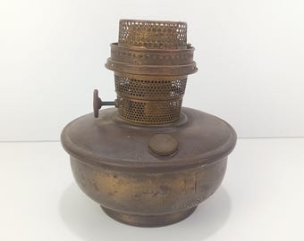 Antique Copper and Brass Aladdin Oil Lamp Base for Parts or Restoration