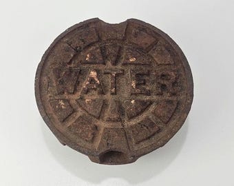 Vintage Cast Iron Riser Water Meter Cover Raised Letters