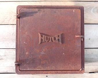 Vintage Hutch Brand Cast Iron Fireplace Chimney Cleanout Door