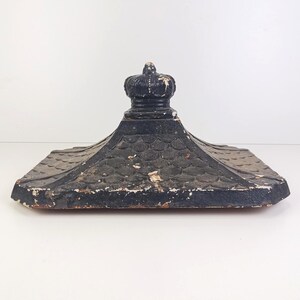 Antique Cast Iron Mail Box Top Panel / Roof / Cusp / Cupola