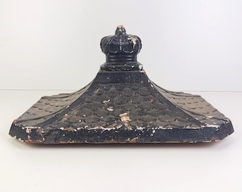 Antique Cast Iron Mail Box Top Panel / Roof / Cusp / Cupola