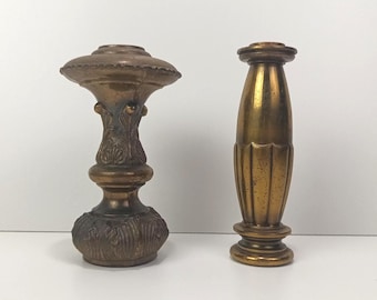 Mid Century Lamp Body Sections Lot of (2) Brass Tone Finish