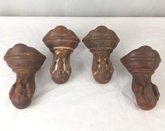 Antique Cast Iron Clawfoot Bathtub Feet Set of Four Victorian Era