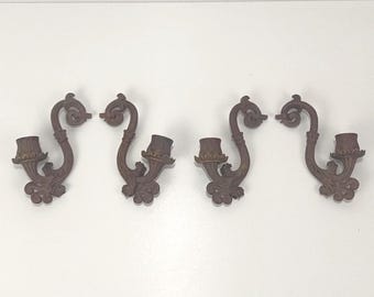 Antique Bronze and Brass Candelabra Arms Lot of Four (4)