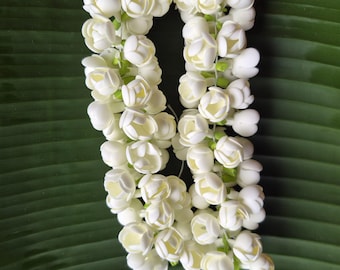 Artificial Jasmine Flower Garland | Reusable White Jasmine Mala | Long Lasting Floral Hair & Wedding Accessory