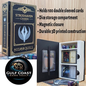 deck box for 100 double sleeved cards Lukvuzo 6 Pack Trading Magnetic Card Storage Holds or 120 Single Sleeved Cards 3.2 x 3.8 x 4.3 Inch The Ultimate Guard Flip`N`Tray 100+ is a high MTG Commander Deck Box, Strixhaven