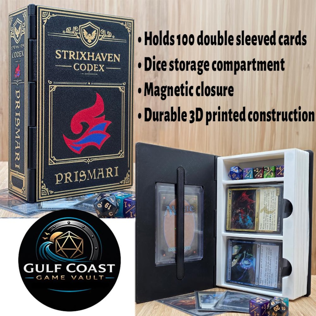 MTG Commander Deck Box, Strixhaven Codex Prismari, Blue Red EDH