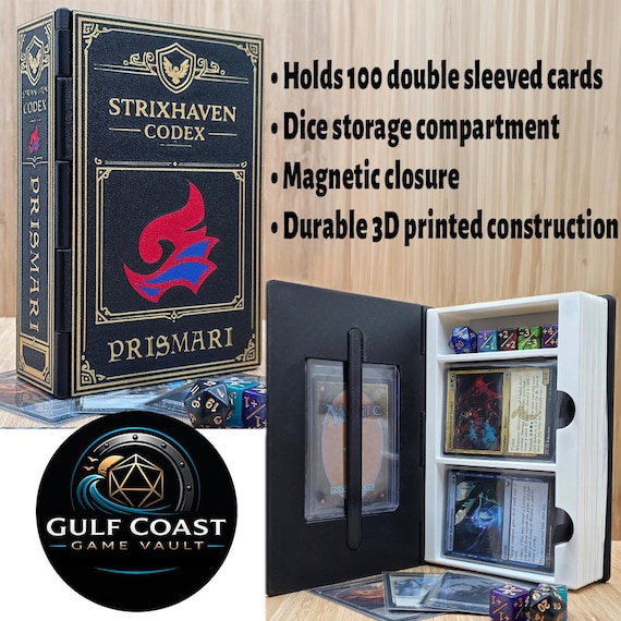 MTG Commander Deck Box, Strixhaven Codex Prismari, Blue Red EDH
