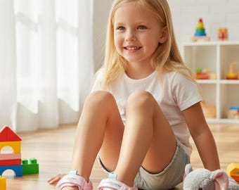 Sandali rosa per bambine con illuminazione a LED quando la bambina cammina