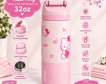 Owala FreeSip Insulated Water Bottle | Pink Special Edition, 32oz (Reusable)