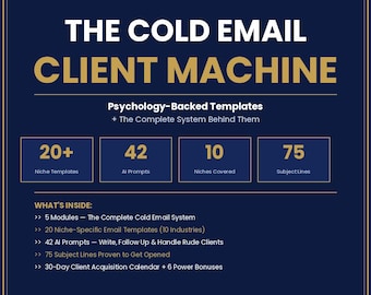Cold Email Templates System | Client Acquisition | AI Prompts, Scripts (Digital Download)