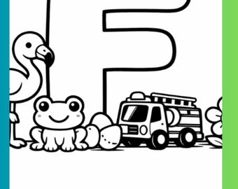 Hojas de trabajo para trazar la letra F / Paquete de aprendizaje del alfabeto / Material imprimible para preescolar / Práctica de escritura a mano / PDF para educación en casa apto para personas con dislexia