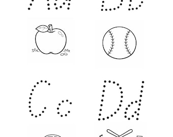 Printable Alphabet Flash Cards with Pictures - ABC Learning Cards Preschool, Kindergarten, Homeschool, Toddler Letter Recognition