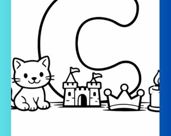 Letter C Tracing Pack Alphabet Worksheets Printable Preschool Learning Activity Kindergarten Homeschool Toddler Handwriting Practice PDF