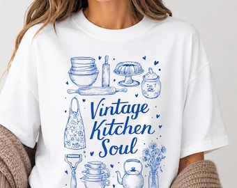 Vintage Kitchen Soul PNG | Cottagecore Baking Sublimation Design | Retro Grandmacore Aesthetic Tee | Vintage Pyrex Lover Shirt