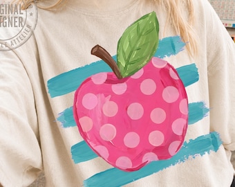 Maglietta per insegnanti con strisce di mela e scritta "Autunno" PNG, Insegnamento, Design per la maglietta di ritorno a scuola, Scuola elementare e superiore PNG, Magliette abbinate per insegnanti e personale scolastico