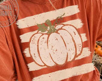 Maglietta autunnale con zucca effetto invecchiato in formato PNG, grafica autunnale, felpa autunnale accogliente in formato PNG, effetto impronta digitale di zucca, design per maglietta autunnale da mamma