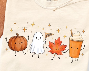 Immagine PNG autunnale carina, Immagine PNG di zucca fantasma latte, Design autunnale per sublimazione, Grafica per maglietta autunnale, Squadra di Halloween carina, Disegni per sublimazione