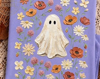 Fantasma di fiori selvatici PNG, Fantasma floreale spettrale per sublimazione, Fantasma botanico PNG, Amante dei fantasmi PNG, Autunno preppy PNG, Halloween alla moda PNG