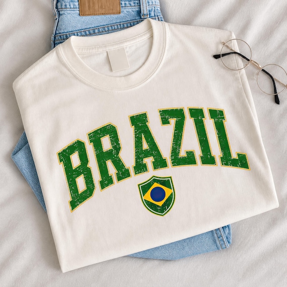 Brazil PNG, Brasil Soccer Shirt PNG, Vintage Brazil Football Tee, Vamos Brasil Selecao Design, Brazil Fan Pride Shirt, Sublimation Designs