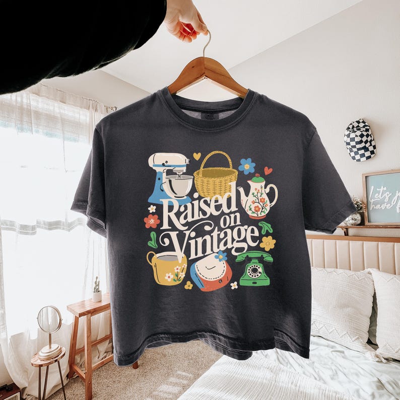 Cottagecore Kitchen PNG, Raised on Vintage PNG, Coquette Cottagecore PNG, Vintage Sublimation Design, Grandmacore Png, Retro Kitchen Tee image 5