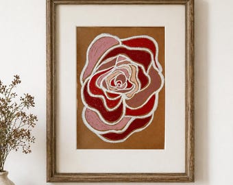 Original Artwork: Rose Detail - Oil Pastel Art