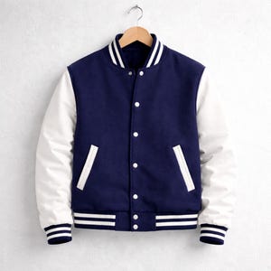 Varsity Letterman Jacke: Wolle Body, Kunstleder Ärmel, Unisex College Bomberjacke