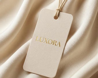 500 Custom Thick Hang Tags | Price Tags | Personalized Swing Tags with Gold, Silver & Black Foil | Clothing Tags, Gift Tags, Branding Tags