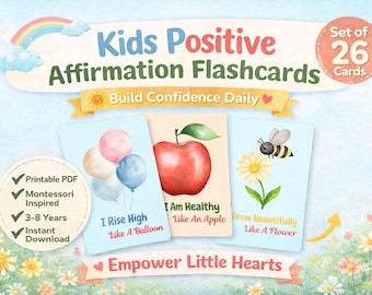 Cartões de Afirmações Positivas para Crianças - Cartões para Imprimir sobre Confiança e Mentalidade Positiva para Educação Infantil e Jardim de Infância