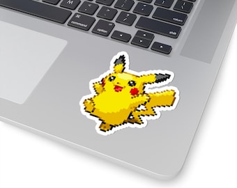 Pixel Art Pikachu Sticker – Poke Anime Monsters Vinyl Decal