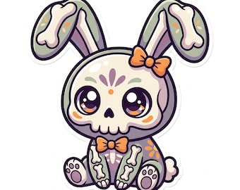 Pakiet clipartów Kawaii Skeleton Woodland, grafika Halloween PNG (natychmiastowe pobranie)