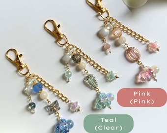 Things Above Charm Keychain | Cloud and Star | Beaded Bag Accessory, Brass Gold Plated Wiring
