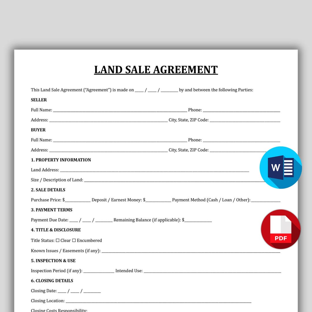 Image 3 for Simple Land Sale Agreement Template