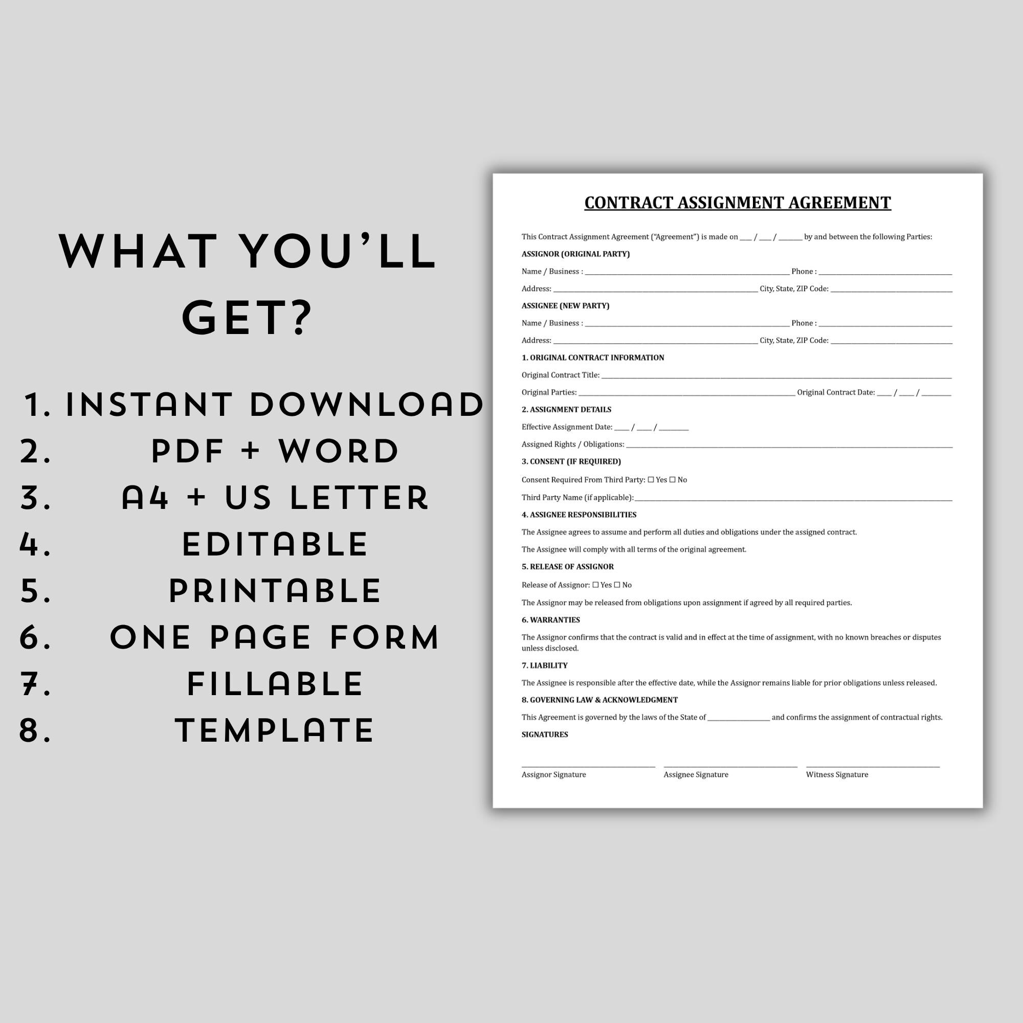 Contract Assignment Agreement Template, Real Estate Wholesaling ...