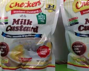 Poudre instantanée pour crème pâtissière au lait Checkers (recharge de 700 g) - Mélange pour petit-déjeuner 3 en 1