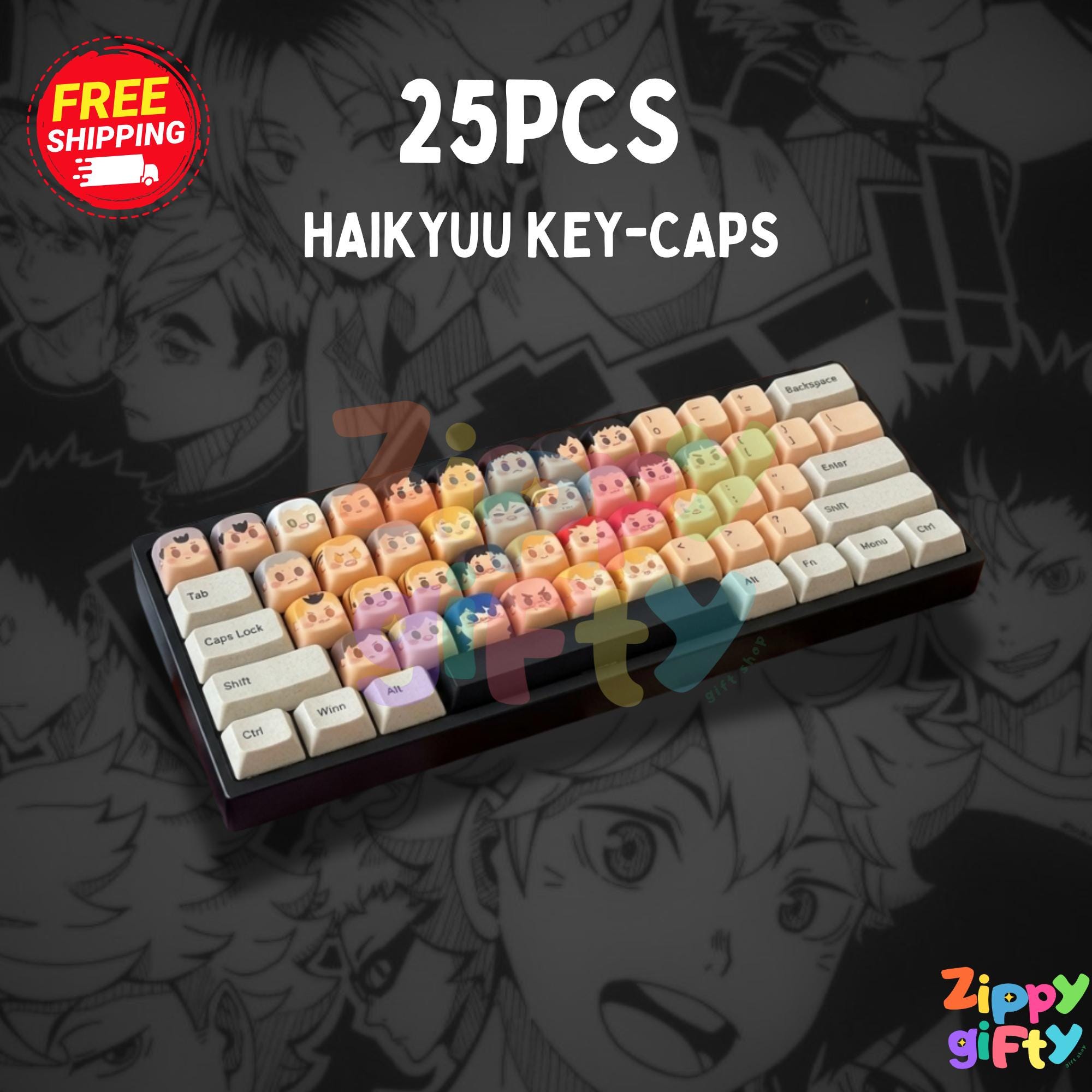 Haikyuu Chibi Artisan Keycaps | 25-piece Anime Keyboard Decor, Cherry ...