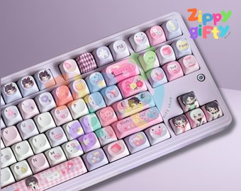 Tasti per tastiera meccanica Wooting Aula F75 con profilo Cherry SOA, 130 tasti in PBT ispirati ai chiodi di garofano, con perno del pulsante Free Agent.